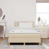 vidaXL Cama tipo Box Spring con colch&oacute;n Crema 120 x 200 cm tela