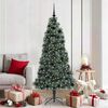 vidaXL &Aacute;rbol de Navidad artificial preiluminado con set de bolas Verde