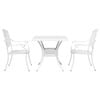 vidaXL Conjunto de mesa de jard&iacute;n 3 pcs Blanco Aluminio fundido