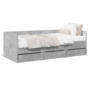 vidaXL Sof&aacute; cama con cajones sin colch&oacute;n gris hormig&oacute;n 90x200 cm