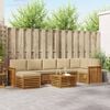 vidaXL Conjunto de Sof&aacute; Seccional con coj&iacute;n 8 pcs Natural y Beige
