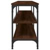 vidaXL Mueble TV metal y madera contrachapada marrón roble 180x30x50cm