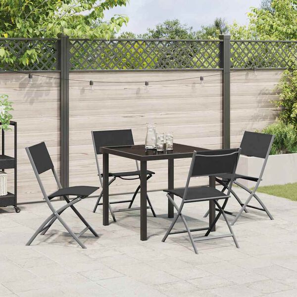 vidaXL Conjunto de Comedor de Jard&iacute;n 5 pcs Negro