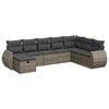 vidaXL Set de sof&aacute;s de jard&iacute;n y cojines 8 piezas rat&aacute;n sint&eacute;tico gris