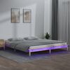 vidaXL Estructura de cama LED sin colch&oacute;n madera maciza 140x190 cm