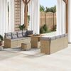 vidaXL Conjunto de sofá de jardín 11 pcs Beige ratán sintético
