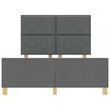 vidaXL Estructura de cama con cabecera Gris oscuro 140 x 200 cm tela