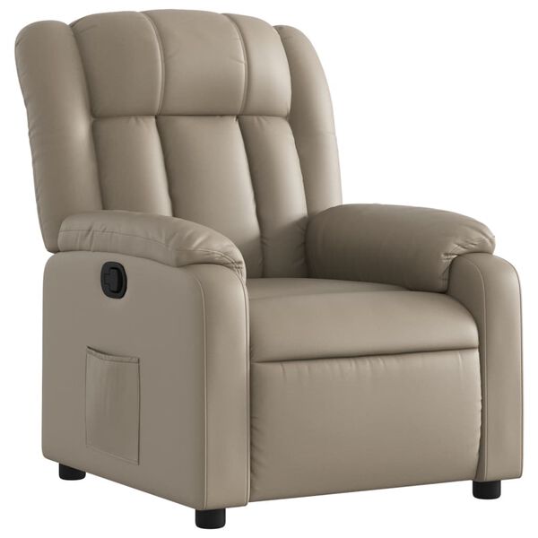 vidaXL Sillón reclinable de cuero sintético color capuchino