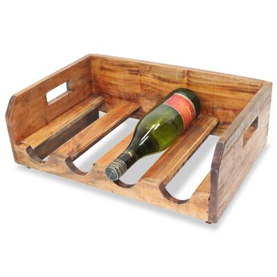 vidaXL Botelleros de vino 4 uds. 16 botellas madera maciza reciclada