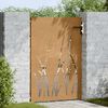 vidaXL Puerta de jard&iacute;n acero corten dise&ntilde;o hierba 85x125 cm