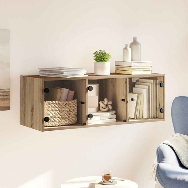 vidaXL Mueble de pared Roble artesanal 102 x 37 x 35 cm