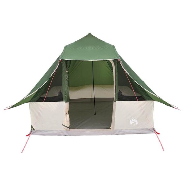 vidaXL Carpa Tipi con techo Verde 358 x 296 x 258 cm tafetán