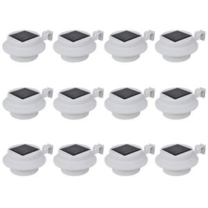 vidaXL L&aacute;mparas solares para valla exterior 12 uds LED negro