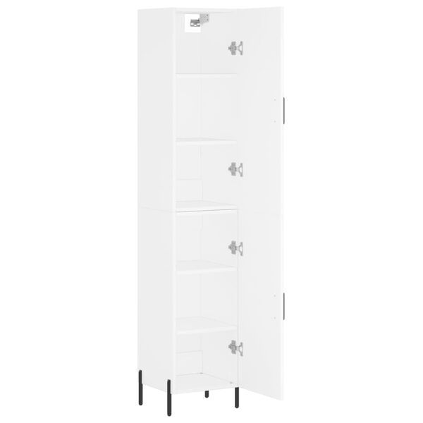 vidaXL Aparador alto madera contrachapada blanco 34,5x34x180 cm