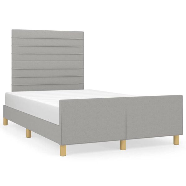 vidaXL Estructura de cama sin colch&oacute;n tela gris claro 120x190 cm