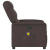 vidaXL Sillón de masaje reclinable de tela marrón oscuro