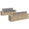 vidaXL Set sof&aacute;s de jard&iacute;n 7 piezas y cojines rat&aacute;n sint&eacute;tico beige