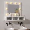 vidaXL Mueble con espejo y luces LED blanco brillante 60x31,5x62 cm