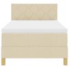 vidaXL Cama tipo Box Spring con colch&oacute;n Crema 90 x 190 cm tela