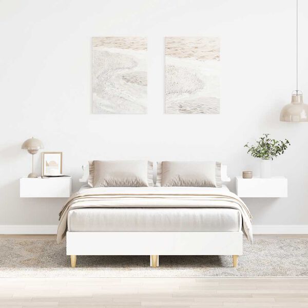 vidaXL Estructura de cama sin colch&oacute;n blanca 135x190 cm madera