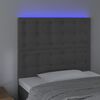 vidaXL Cabecero con luces LED terciopelo gris oscuro 100x5x118/128 cm