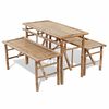 vidaXL Mesa de jard&iacute;n plegable con 2 bancos 100 cm de bamb&uacute;
