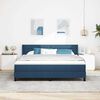 vidaXL Cama tipo Box Spring con colch&oacute;n Azul 200 x 180 cm Poli&eacute;ster