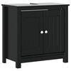 vidaXL Mueble de lavabo ba&ntilde;o BERG madera maciza pino negro 60x34x59cm