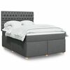 vidaXL Cama box spring con colch&oacute;n tela gris oscuro 140x200 cm