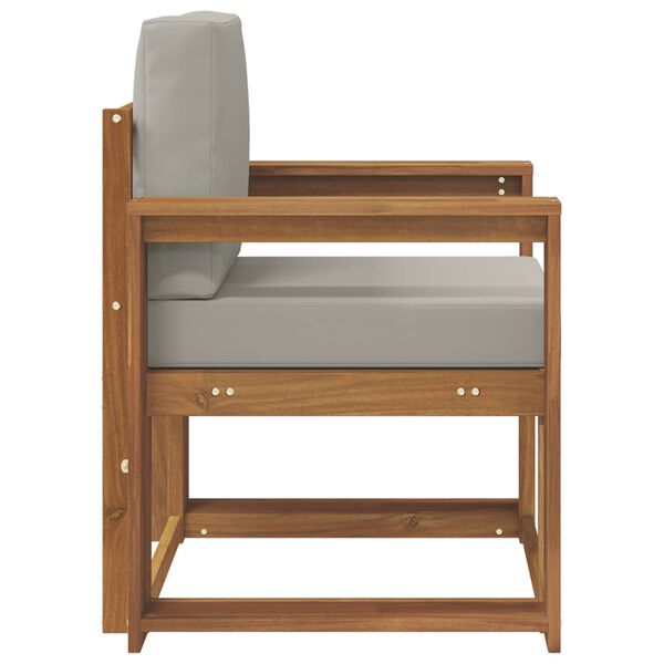 vidaXL Sof&aacute; de exterior Madera de Acacia S&oacute;lida y Poli&eacute;ster