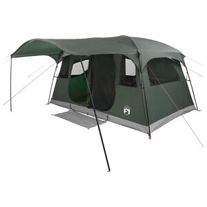 vidaXL Tienda de campa&ntilde;a tipo t&uacute;nel Verde militar 366 x 244 x 198 cm