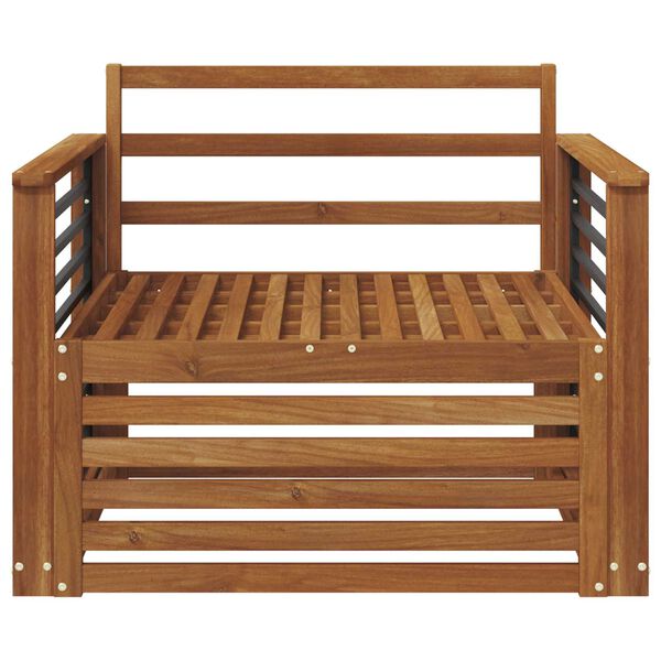 vidaXL 2 Pieza Sof&aacute; con reposabrazos Madera de Acacia S&oacute;lida Natural