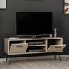 Homemania Mueble para TV Almira madera y negro 120x35x50 cm