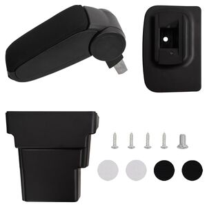 vidaXL Reposabrazos para coche ABS negro 17x32x(37-53) cm