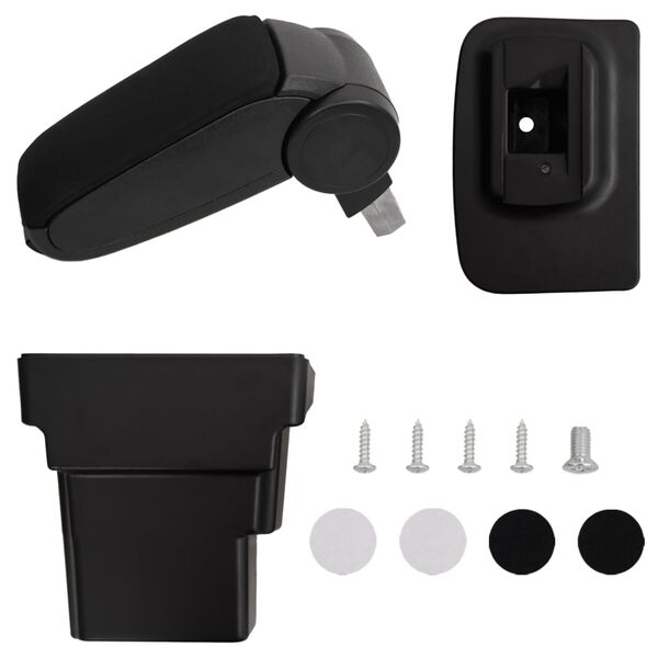 vidaXL Reposabrazos para coche ABS negro 17x32x(37-53) cm