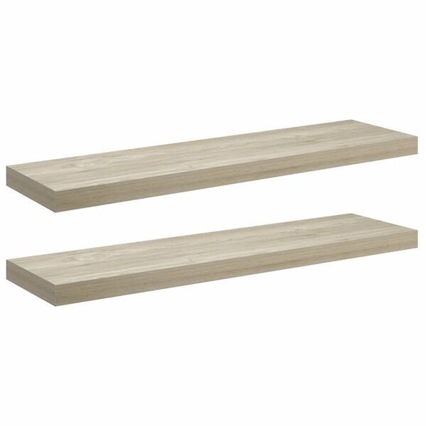 vidaXL Estantes flotantes de pared 2 uds MDF roble 90x23,5x3,8 cm