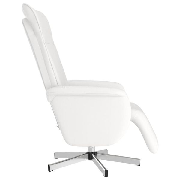 vidaXL Sill&oacute;n reclinable con reposapi&eacute;s cuero sint&eacute;tico blanco