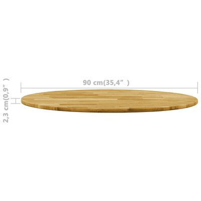 vidaXL Superficie de mesa redonda madera maciza de roble 23 mm 900 mm