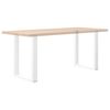 vidaXL Patas para mesa de comedor en forma de U (2 unidades), color blanco, 70 x (72-73) cm, acero