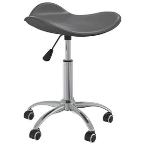 vidaXL Silla de comedor giratoria de cuero sint&eacute;tico gris
