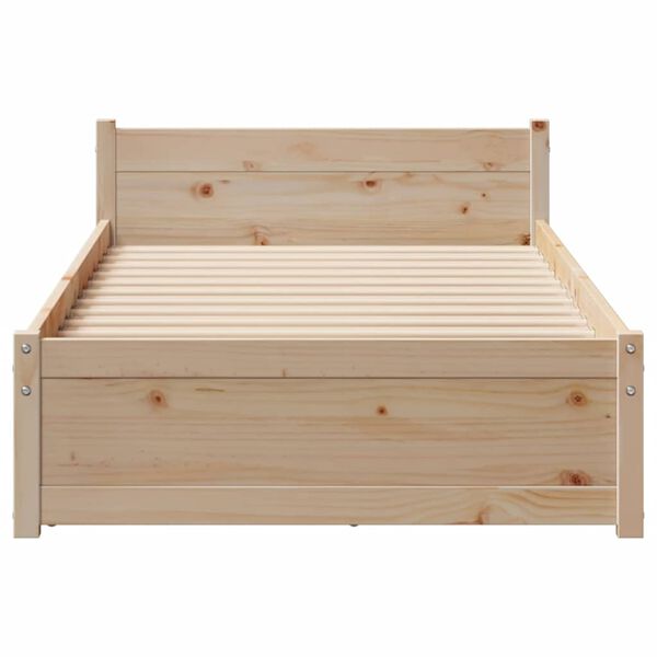 vidaXL Estructura de cama sin colch&oacute;n madera maciza de pino 90x200 cm