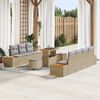 vidaXL Conjunto de sof&aacute;s de jard&iacute;n con coj&iacute;n 10 pcs Beige Polirat&aacute;n