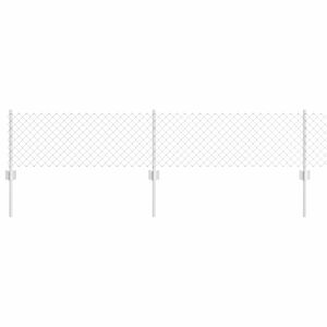 vidaXL Valla con Poste Plateado 0,4 x 10 m Acero