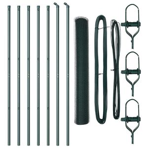 vidaXL Poste de Valla Verde 10 x 1 m (malla de 25 mm) Acero y PVC