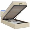 vidaXL Cama tipo otomana con colch&oacute;n y LED Crema 100 x 200 cm Tela