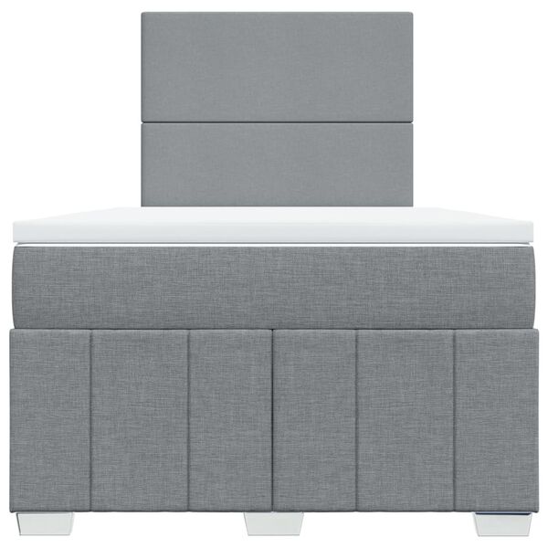 vidaXL Cama box spring con colch&oacute;n tela gris claro 120x190 cm