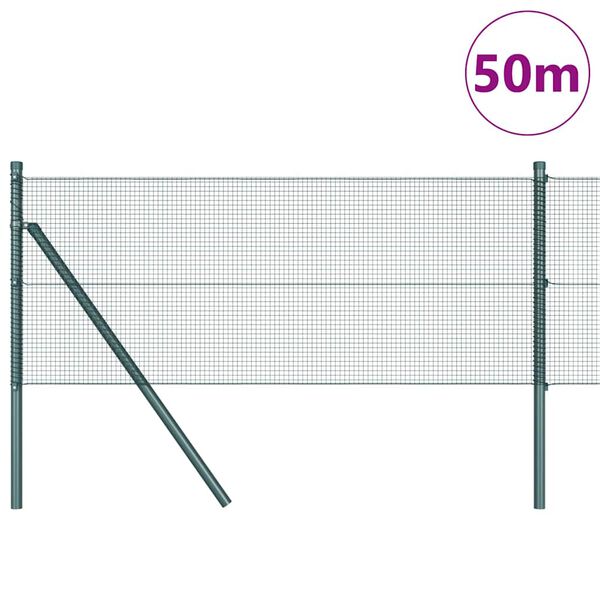 vidaXL Poste de Valla Verde 50 x 0,6 m (malla de 12 x 12 mm)