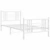 vidaXL Estructura cama sin colch&oacute;n con estribo metal blanco 90x190 cm