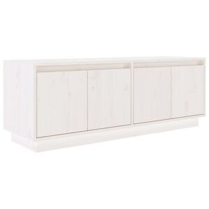vidaXL Mueble de TV de madera maciza de pino blanco 110x34x40 cm