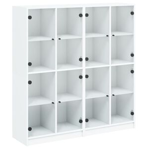 vidaXL Estanter&iacute;a con puertas madera de ingenier&iacute;a negro 136x37x142 cm